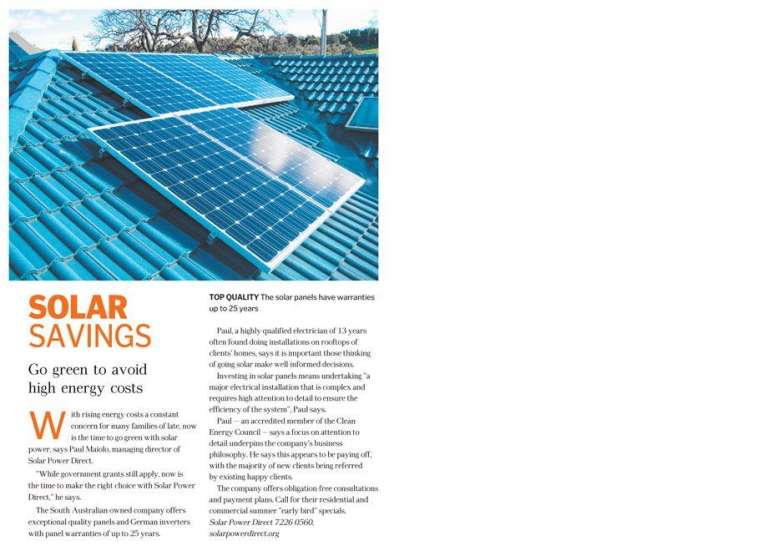 Solar Savings – Home Magazine Editorial