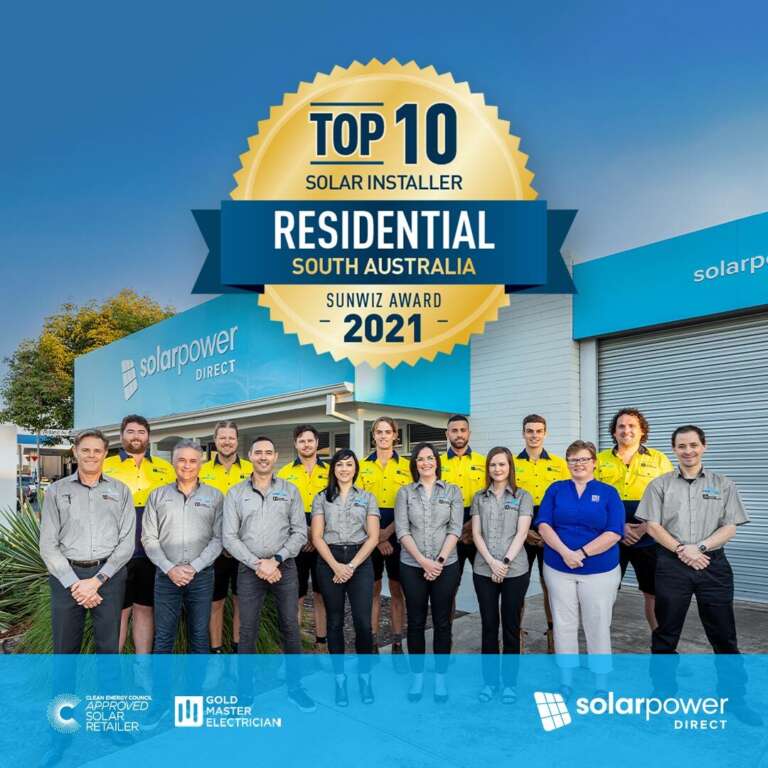SunWiz recognises Solar Power Direct as a Top 10 Solar Installer for 2021