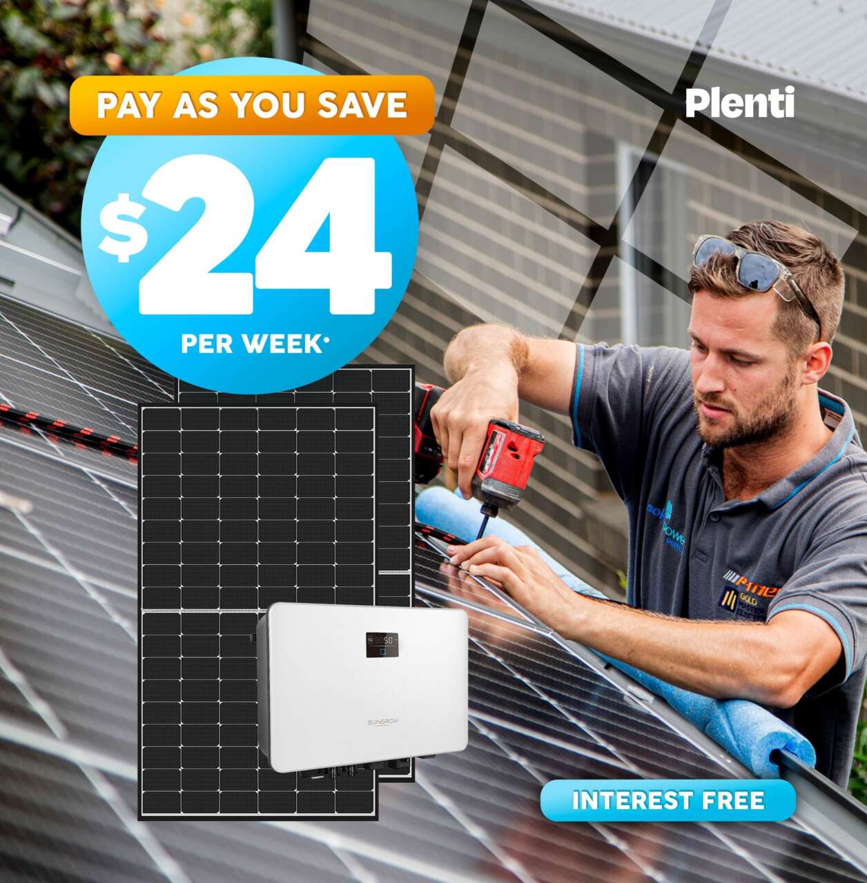 $24 Per Week – 6.6kW Solar – Risen 440w N-Type Panels – Sungrow SG5.0RS Inverter
