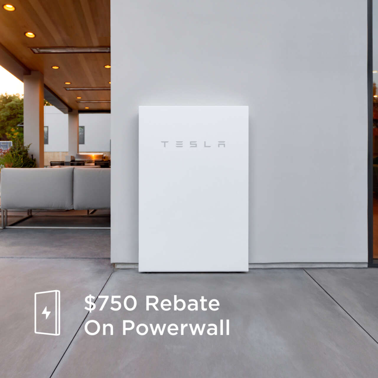 Get a $750 Rebate on a new Tesla Powerwall